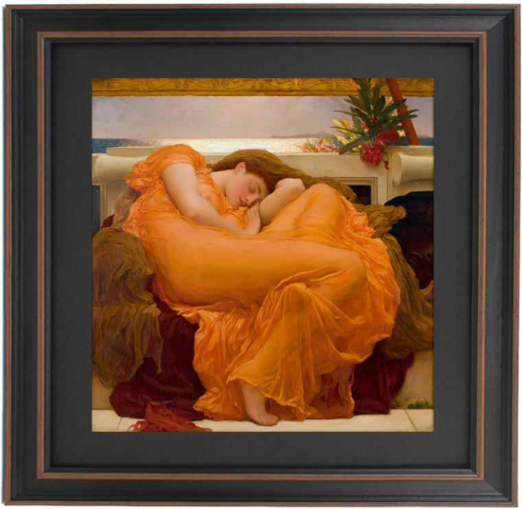 Framed Flaming June by Frederic Leighton