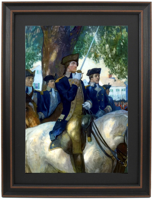Framed Beginning of the American Union: Washington Takes Command of the Continental Army at Cambridge, 1775 by N.C. Wyeth