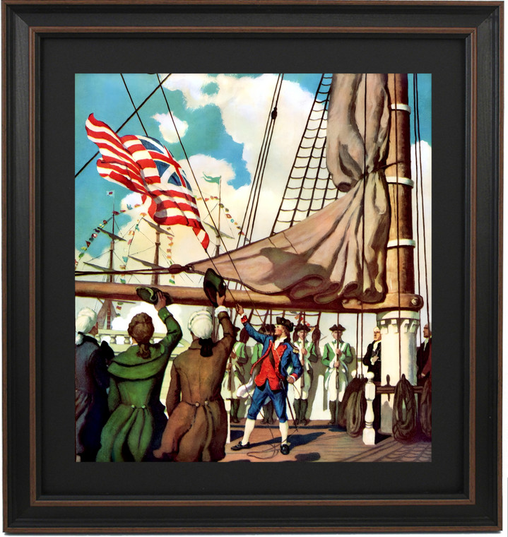 John Paul Jones Hoists Our First Flag by N.C. Wyeth
