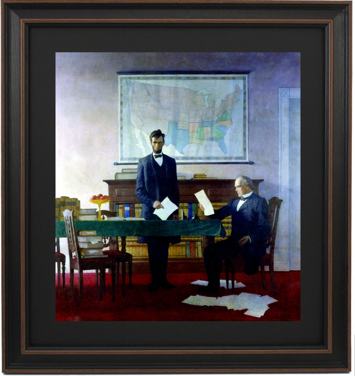 In the Dark Days of the Civil War; Salmon P. Chase Conferring with Lincoln by N.C. Wyeth