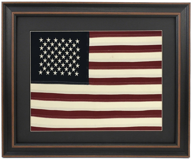 Framed American Flag - 50 Star Natural Cotton American Flag