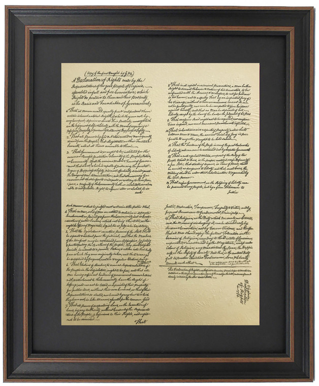 Framed First Draft of Virginia Declaration of Rights