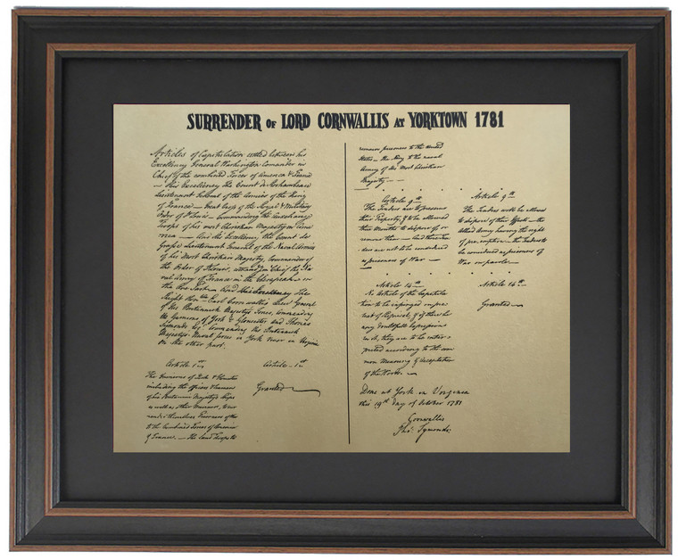 Framed Surrender of Lord Cornwallis at Yorktown 1781