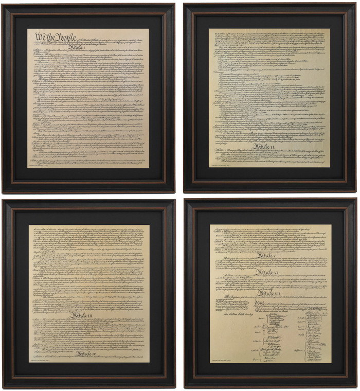 Framed Constitution, Original Four Page Format