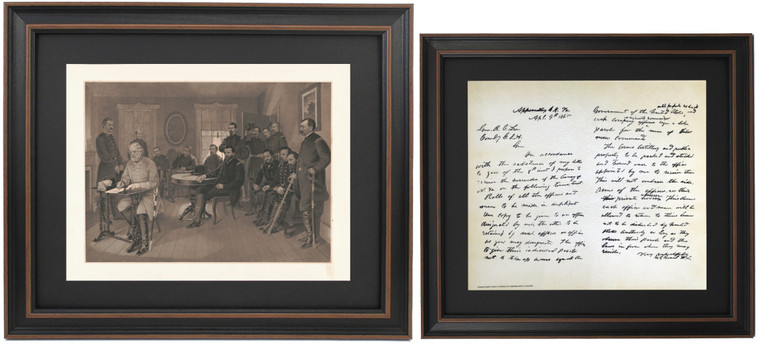 Surrender of Lee Illustration and General Grant Letter to General Lee
