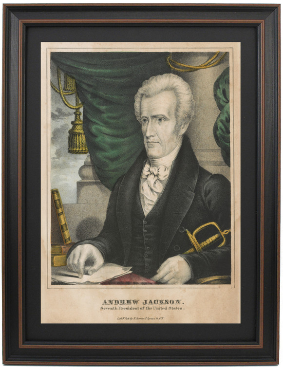 Framed Portrait of Andrew Jackson by Nathaniel Currier