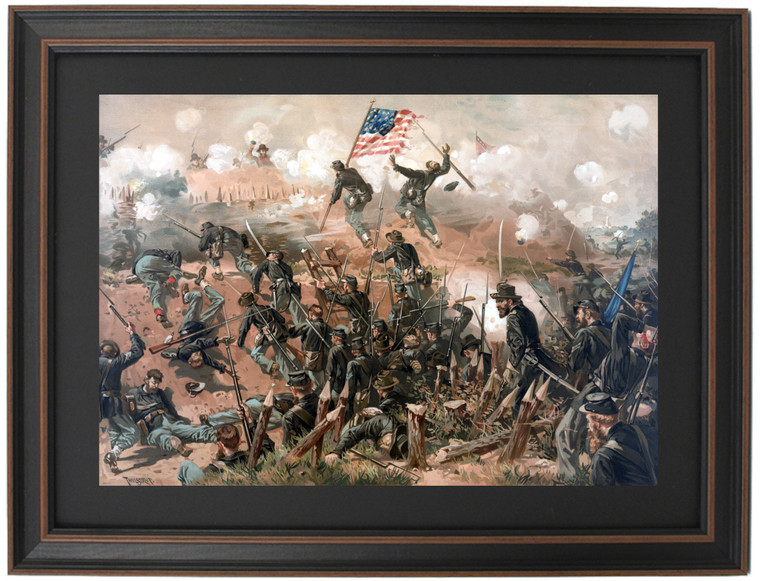 Framed Siege of Vicksburg - Assault on Fort Hill by Thure de Thulstrup