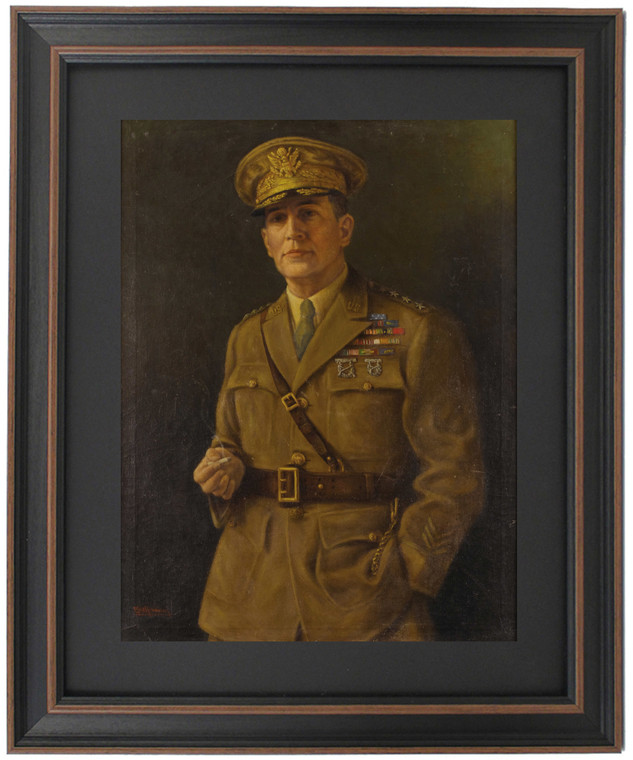 Framed Portrait of General Douglas MacArthur by Emil Hermann