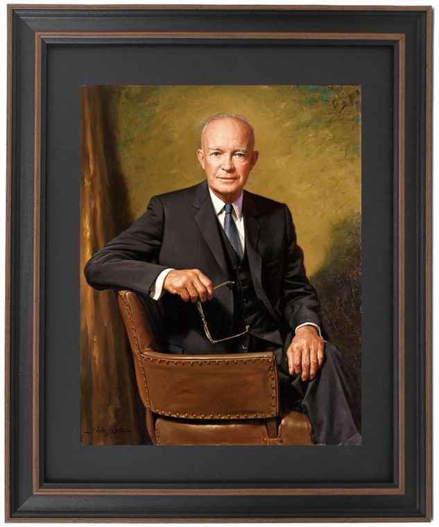 Framed Presidential Portrait of Dwight D. Eisenhower by James Anthony Wills