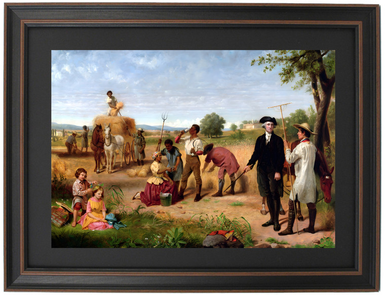 Framed Washington as a Farmer at Mount Vernon by Junius Brutus Stearns