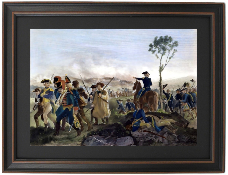 Framed Battle of Bennington by Alonzo Chappel
