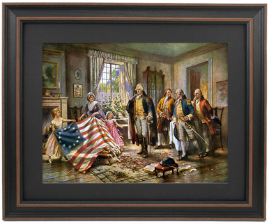 英国Alexander Austen 時計職人 油彩 19世紀 西洋絵画 Framed The Birth Of Old Glory, 1912 by Edward Moran