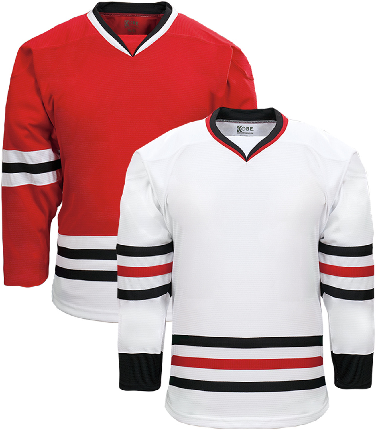 Kobe XJ5 House League Hockey Jersey - Red Black White