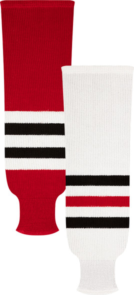 NWT Bauer 800 Series Chicago Blackhawks Hockey Socks Red White Black Youth  S/M | SidelineSwap