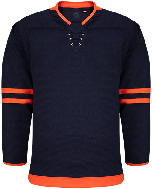 K3G11AR Edmonton 3RD Navy Hockey Jersey - K3G ADULT | Blanksportswear.ca