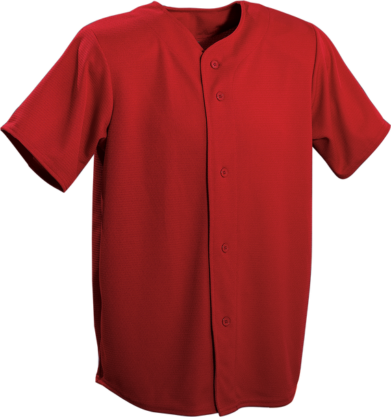 Red Kobe Sportswear Triple Crown Full Button Youth Baseball Jersey | Blanksportswear.ca