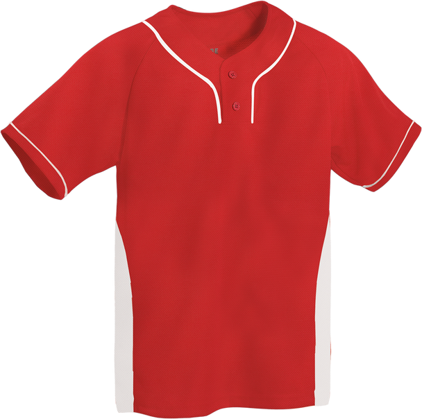 Red/White Kobe Sportswear Slider Two-Tone Performance Youth Baseball Jersey | Blanksportswear.ca