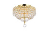 ELEGANT LIGHTING 1900F12G/RC  Century 4-Light Flush Mount, Gold