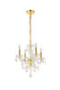 ELEGANT LIGHTING 7834D17G/RC  Princeton 4-Light Pendant Lamp, Gold