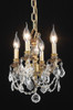 ELEGANT LIGHTING 9104D10FG/RC  Lillie 4-Light Pendant Lamp, French Gold