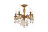 ELEGANT LIGHTING 9205F18FG-GT/RC  Rosalia 5-Light Flush Mount, French Gold