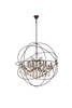 ELEGANT LIGHTING 1130G43RI-GT/RC  Geneva 18-Light Pendant lamp, Rustic Intent