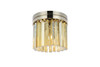 ELEGANT LIGHTING 1208F12PN-GT/RC  Sydney 3-Light Flush Mount, Polished nickel