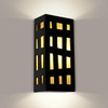 A19 Lighting RE110-BG-WF 1-Light Grid Wall Sconce Black Gloss and White Frost