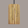 A19 Lighting PN20301-NA-WCC 1-Light Bamboo Pendant Natural (White Cord & Canopy)