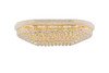 ELEGANT LIGHTING V1800F40SG/RC 1800 Primo Collection Flush Mount Oval L40in W24in H12in Lt:24 Gold Finish (Royal Cut Crystals)