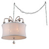 WAREHOUSE OF TIFFANY RL4822 SWAG Felicity 5-light White Fabric 18-inch Bronze Swag Lamp