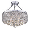 WAREHOUSE OF TIFFANY RL8161SCH Viola Chrome-finish Crystal 15-inch Semi-flush Lamp