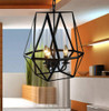 WAREHOUSE OF TIFFANY LD4010 Shandie Antique Bronze Geometric Edison Chandelier with Bulbs
