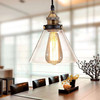 WAREHOUSE OF TIFFANY LD4033 Zhuri 8-inch Adjustable Cord Glass Edison Lamp with Light Bulb