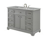 ELEGANT DECOR VF15048GR 48 In. Single Bathroom Vanity Set In Light Grey ELEGANT DECOR VF15048GR 48 In. Single Bathroom Vanity Set In Light Grey