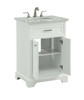 ELEGANT DECOR VF15024WH 24 In. Single Bathroom Vanity Set In White ELEGANT DECOR VF15024WH 24 In. Single Bathroom Vanity Set In White