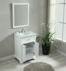 ELEGANT DECOR VF15024WH 24 In. Single Bathroom Vanity Set In White ELEGANT DECOR VF15024WH 24 In. Single Bathroom Vanity Set In White