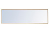 ELEGANT DECOR MR4082BR Metal frame Rectangle Mirror 18 inch Brass