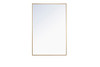 ELEGANT DECOR MR4078BR Metal frame Rectangle Mirror 28 inch Brass