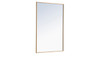 ELEGANT DECOR MR4078BR Metal frame Rectangle Mirror 28 inch Brass