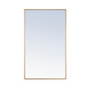ELEGANT DECOR MR4075BR Metal frame Rectangle Mirror 24 inch Brass