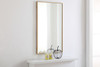 ELEGANT DECOR MR4075BR Metal frame Rectangle Mirror 24 inch Brass
