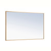 ELEGANT DECOR MR4075BR Metal frame Rectangle Mirror 24 inch Brass