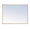 ELEGANT DECOR MR4072BR Metal frame Rectangle Mirror 24 inch Brass finish