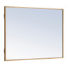 ELEGANT DECOR MR4072BR Metal frame Rectangle Mirror 24 inch Brass finish