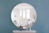 ELEGANT DECOR MR4069S Metal frame Round Mirror with decorative hook 48 inch Silver finish