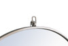 ELEGANT DECOR MR4069S Metal frame Round Mirror with decorative hook 48 inch Silver finish