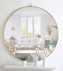 ELEGANT DECOR MR4068BR Metal frame Round Mirror with decorative hook 48 inch Brass finish