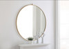 ELEGANT DECOR MR4068BR Metal frame Round Mirror with decorative hook 48 inch Brass finish