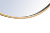 ELEGANT DECOR MR4065BR Metal frame Round Mirror with decorative hook 42 inch Brass finish